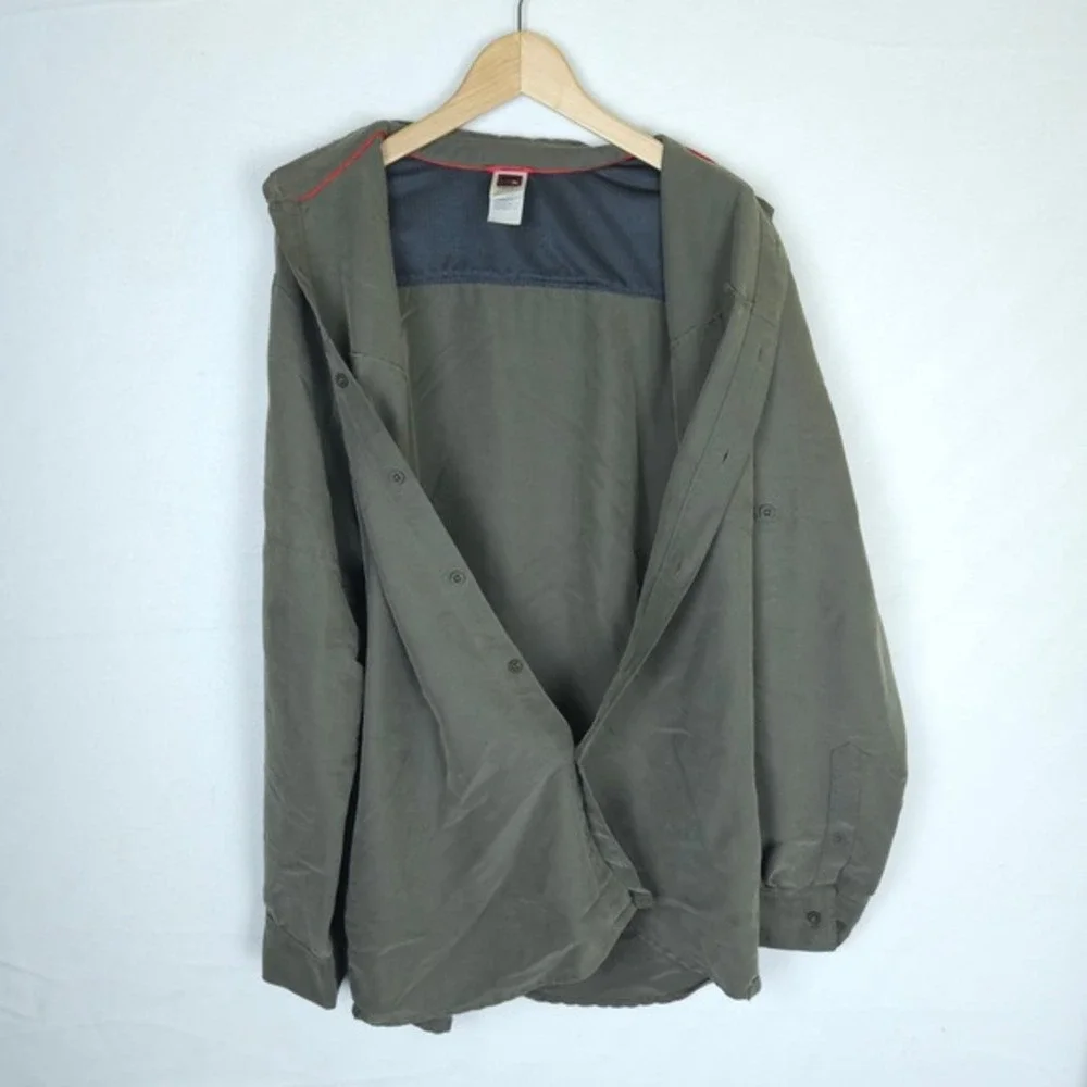 The North Face Tekware Shirt Mens XXL Olive Green‎ Hiking Modal Blend Roll Tab
